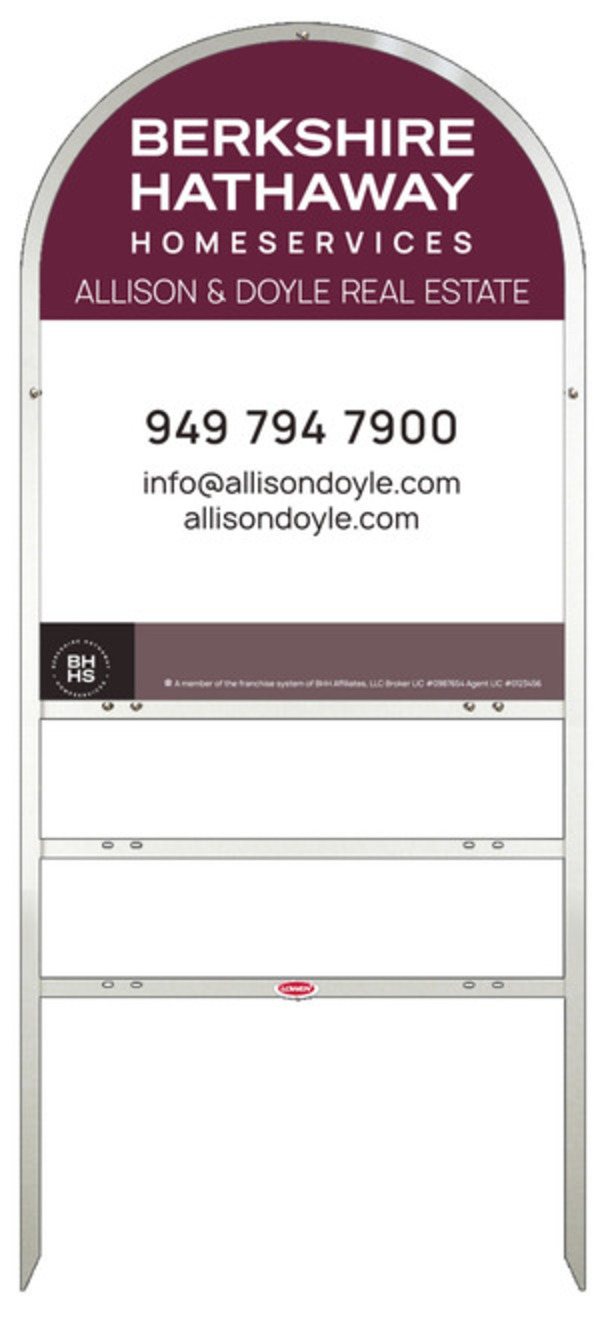 Arc Top Frame W/ 2 Rider Inserts And Office Sign Panel Unit, 30"H X 24"W, Steel