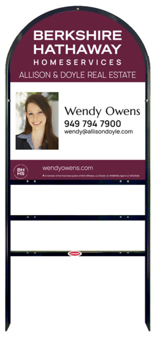 Arc Top Frame W/ 2 Rider Inserts And Agent Photo Sign Panel Unit, 30"H X 24"W, Steel