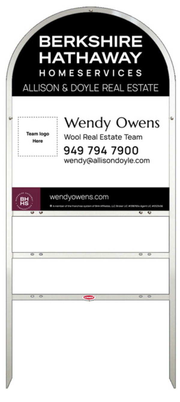 Arc Top Frame W/ 2 Rider Inserts And Team Logo Sign Panel Unit, 30"H X 24"W, Steel