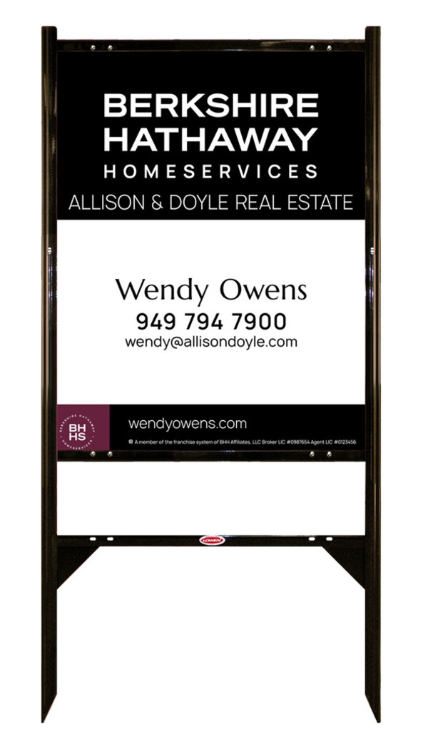 Angle Iron Frame And Agent Sign Panel Unit, 30"H X 24"W, Steel