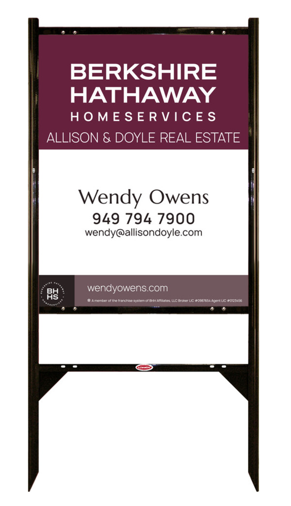 Angle Iron Frame And Agent Sign Panel Unit, 30"H X 24"W, Steel