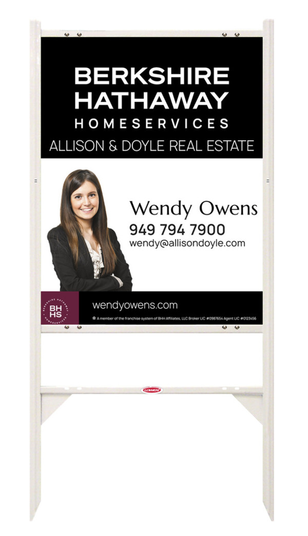 Berkshire Hathaway HomeServices Angle Iron Frame and Cut Out Photo Sign Panel Unit, 30"h x 24"w, Steel