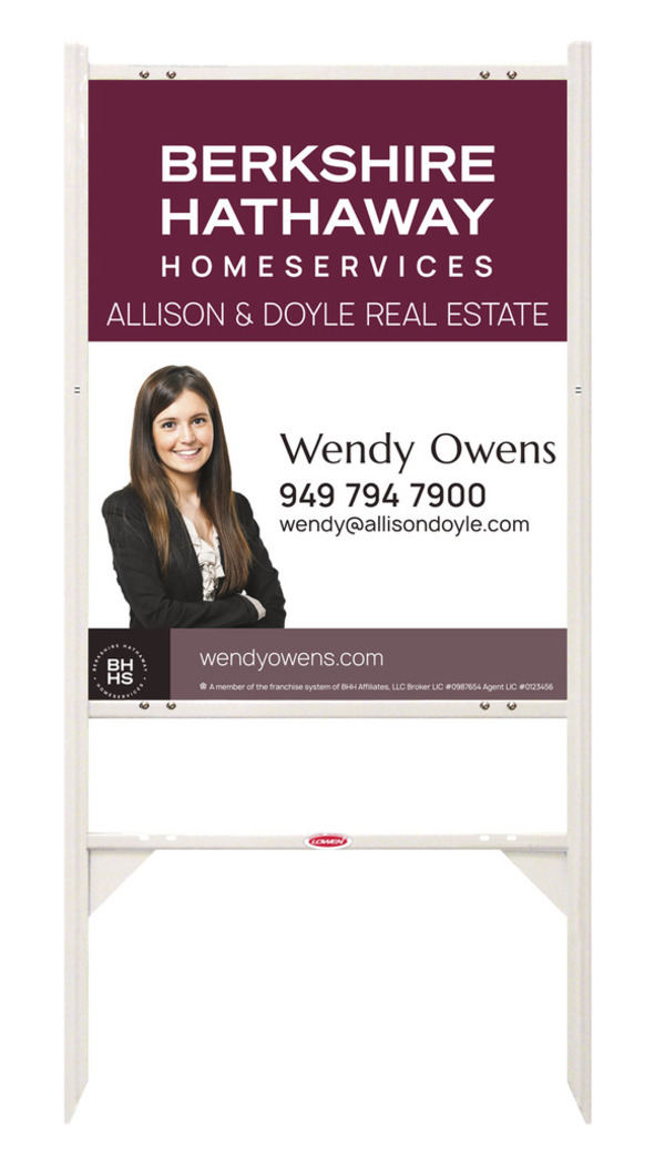 Berkshire Hathaway HomeServices Angle Iron Frame and Cut Out Photo Sign Panel Unit, 30"h x 24"w, Steel