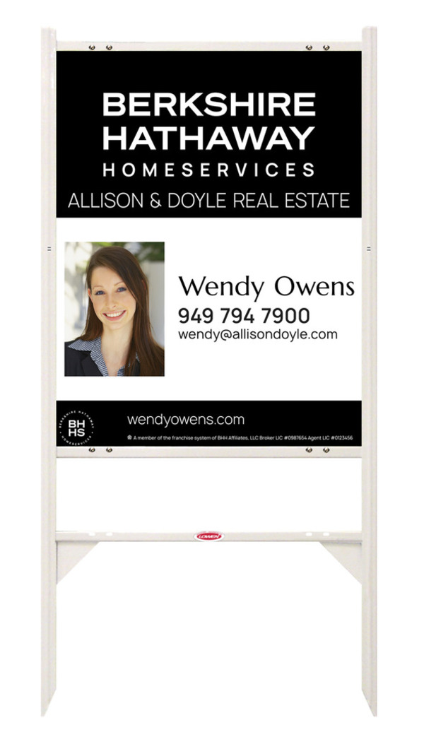 Angle Iron Frame And Agent Photo Sign Panel Unit, 30"H X 24"W, Steel