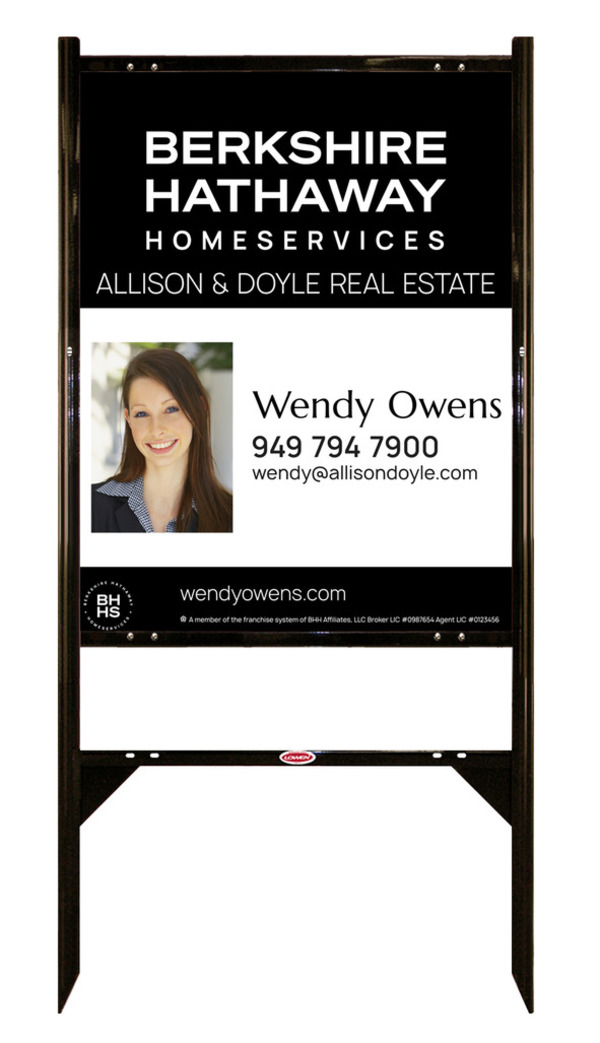 Angle Iron Frame And Agent Photo Sign Panel Unit, 30"H X 24"W, Steel