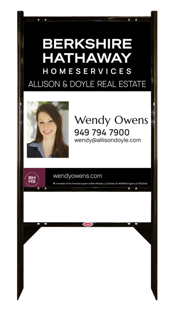 Angle Iron Frame And Agent Photo Sign Panel Unit, 30"H X 24"W, Steel