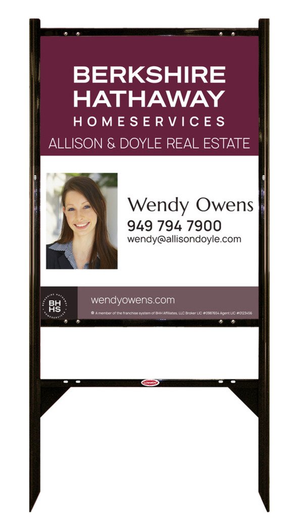 Angle Iron Frame And Agent Photo Sign Panel Unit, 30"H X 24"W, Steel