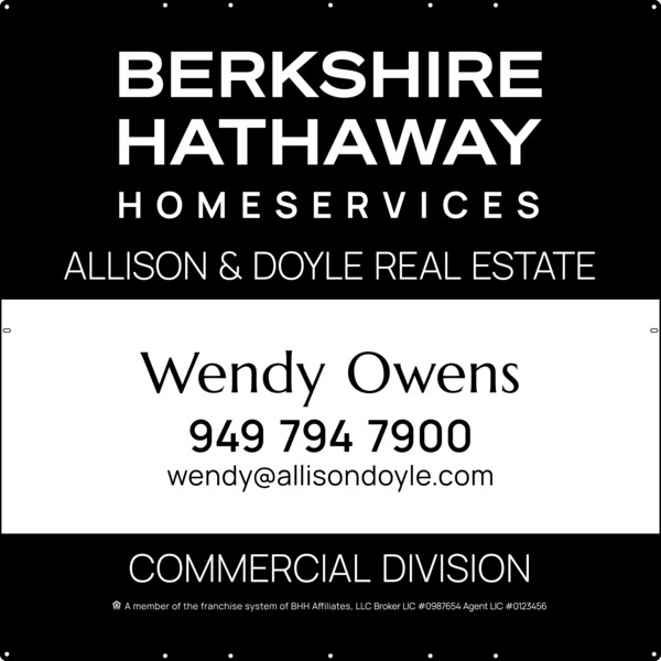 Commercial Division Agent Sign Panel, Df, 48"H X 48"W, 24 GA Steel