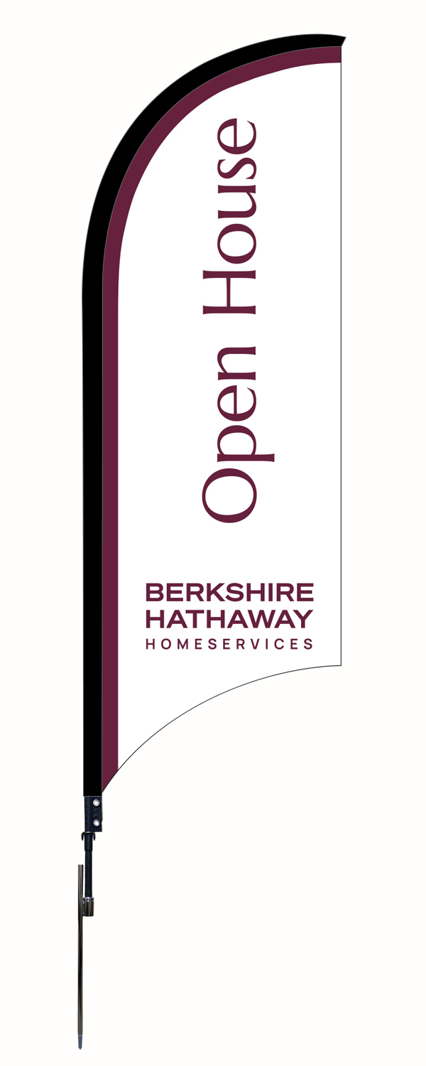 Berkshire Hathaway HomeServices Open House Feather Flag and Pole, 9-foot - Cabernet Copy