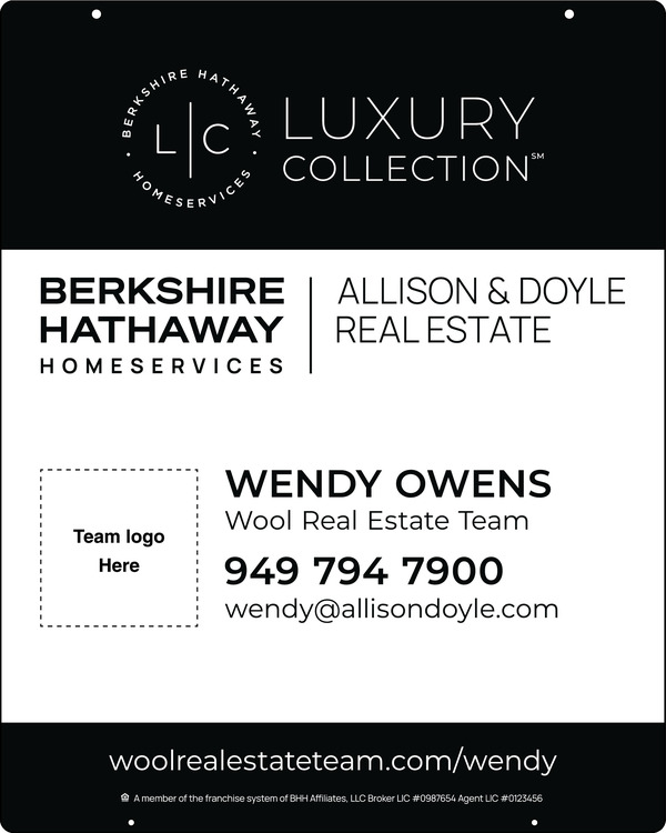 Hanging Agent Team Logo Sign Panel, 30"H X 24"W, 3mm Aluminum Composite