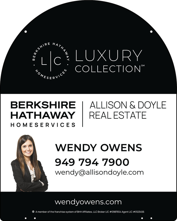 Berkshire Hathaway HomeServices Reflective Hanging Arc Top Cut Out Photo Sign Panel, 30"h x 24"w, 3mm Aluminum Composite