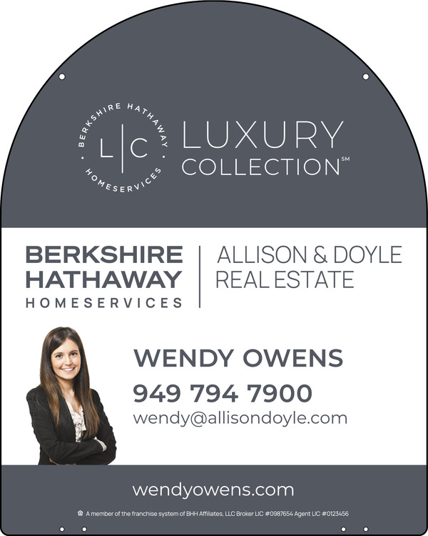 Berkshire Hathaway HomeServices Reflective Hanging Arc Top Cut Out Photo Sign Panel, 30"h x 24"w, Steel