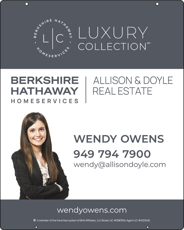 Berkshire Hathaway HomeServices Reflective Hanging Cut Out Photo Sign Panel, 30"h x 24"w, Steel