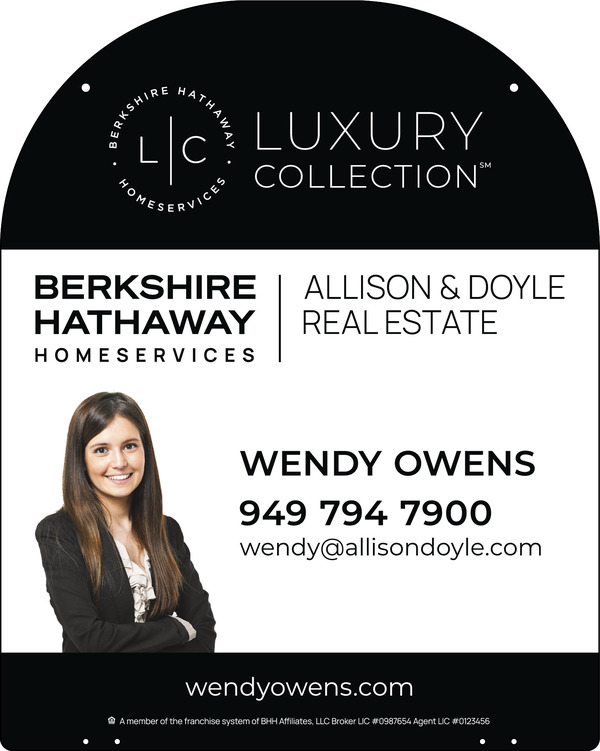 Berkshire Hathaway HomeServices Hanging Yard Arm Dome Cut Out Photo Sign Panel, 30"h x 24"w, 3mm Aluminum Composite