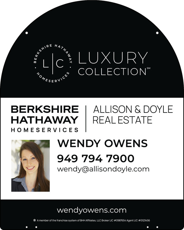 Hanging Arc Top Agent Photo Sign Panel, 30"H X 24"W, 3mm Aluminum Composite