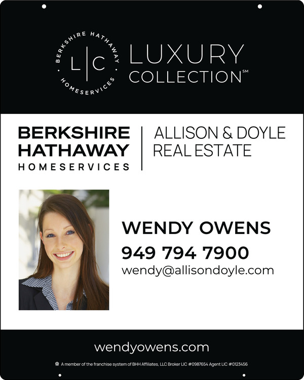 Hanging Agent Photo Sign Panel, 30"H X 24"W, 3mm Aluminum Composite