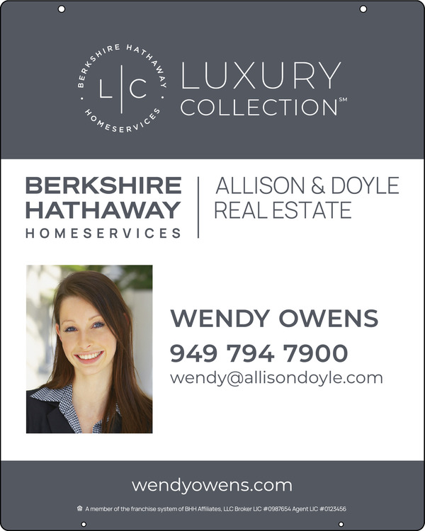 Hanging Agent Photo Sign Panel, 30"H X 24"W, Steel