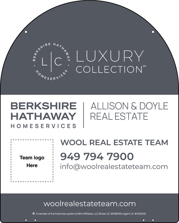 Hanging Yard Arc Top Team Logo Sign Panel, 30"H X 24"W, 3mm Aluminum Composite