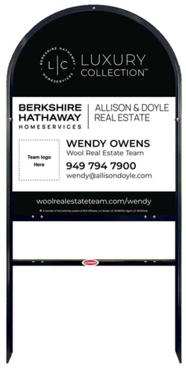 Arc Top Frame W/ 1 Rider Inserts And Agent Team Logo Sign Panel Unit, 30"H X 24"W, Steel