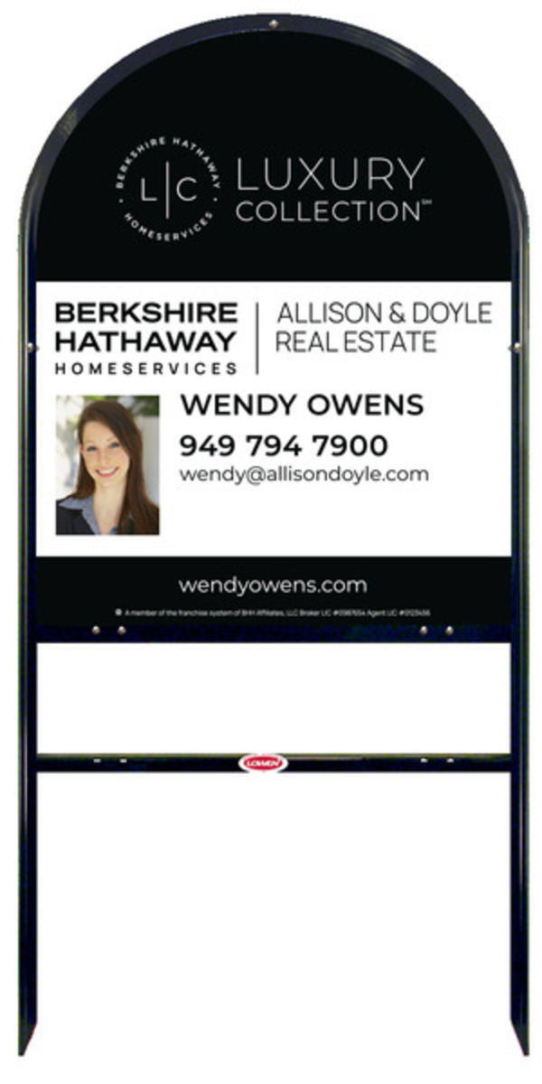 Arc Top Frame W/ 1 Rider Inserts And Agent Photo Sign Panel Unit, 30"H X 24"W, Steel