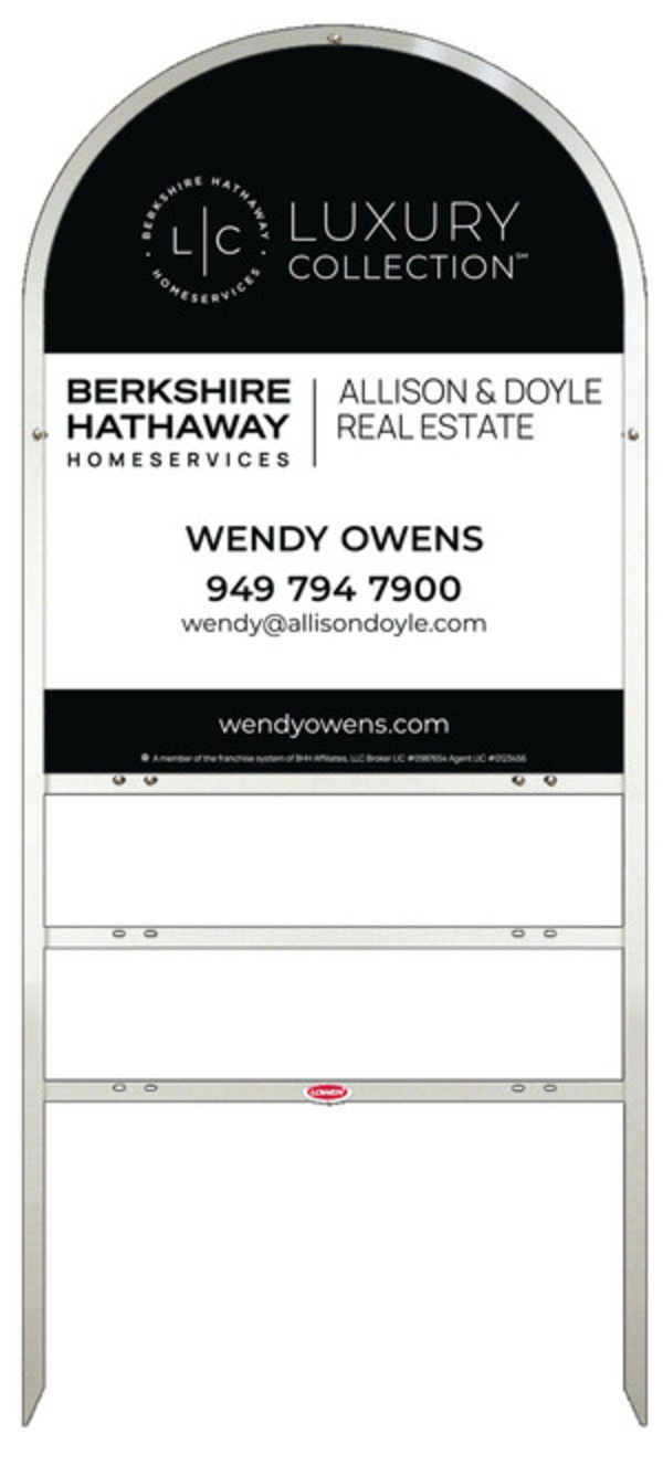 Arc Top Frame W/ 2 Rider Inserts And Agent Sign Panel Unit, 30"H X 24"W, Steel