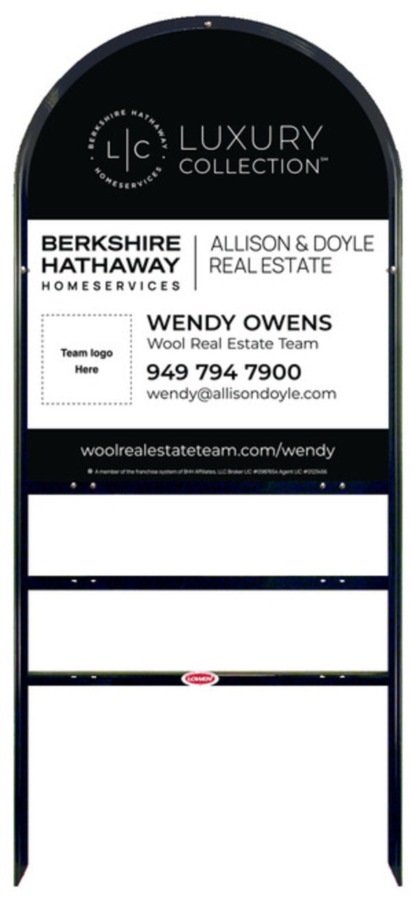 Arc Top Frame W/ 2 Rider Inserts And Agent Team Logo Sign Panel Unit, 30"H X 24"W, Steel