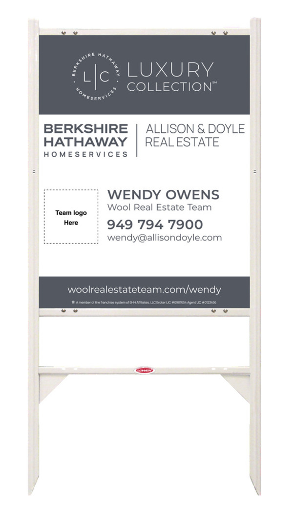 Angle Iron Frame And Agent Team Logo Sign Panel Unit, 30"H X 24"W, Steel