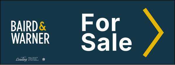 Baird & Warner Directional Office For Sale w/ No QR Code Sign Panel, 9"h x 24"w, 4mm Corrugated