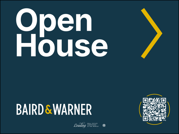 Baird & Warner Directional Office Open House Sign Panel, 18"h x 24"w, 4mm Corrugated