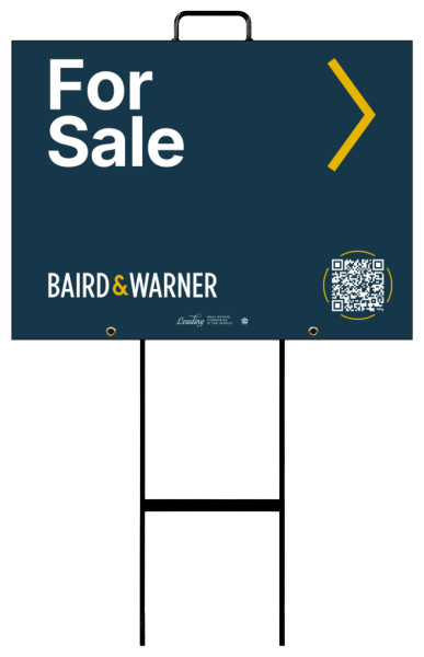 Baird & Warner Grab and Go Office For Sale Sign Panel Unit, 18"h x 24"w, 4mm Corrugated