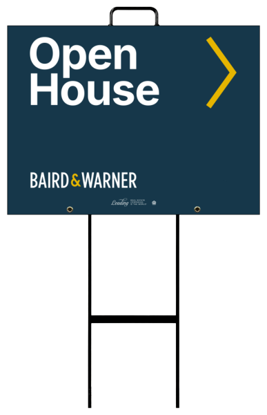 Baird & Warner Grab and Go Office Open House No QR Code Sign Panel Unit, 18"h x 24"w, 4mm Corrugated