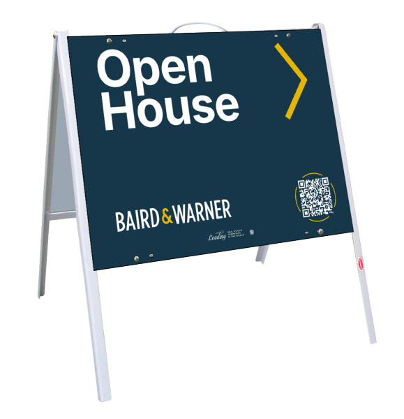 Baird & Warner A-Frame and Office Open House Sign Panel Unit, 18"h x 24"w, .050 Poly