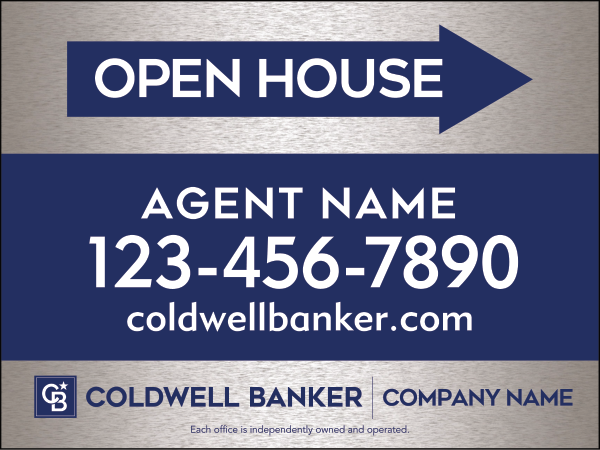 Directional Agent Open House Sign Panel, 18"H X 24"W, 4mm Corrugated