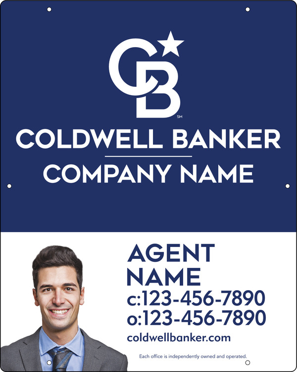 Coldwell Banker&reg; Agent Cut Out Photo Hanging Sign Panel, 30"h x 24"w, Steel