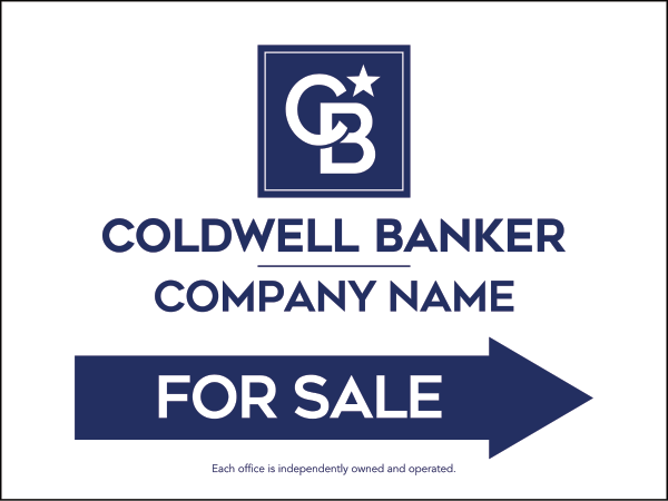 Directional Office For Sale Sign Panel, 18"H X 24"W, 4mm Corrugated