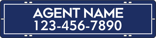 Agent Name Sign Rider, 6"H X 24"W, .090 Poly