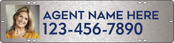 Agent Photo Sign Rider, 6"H X 24"W, 3mm Brushed Aluminum Composite