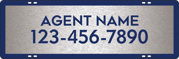 Agent Name Sign Rider, 8"H X 24"W, 3mm Brushed Aluminum Composite