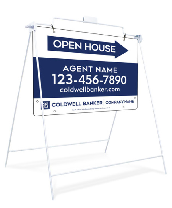 Swinging A-Frame And Agent Open House Sign Panel Unit, 18"H X 24"W, Steel