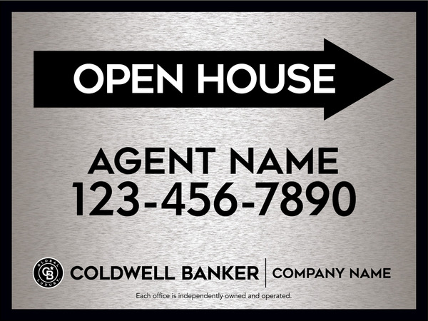 Directional Agent Open House Sign Panel, 18"H X 24"W, 4mm Corrugated