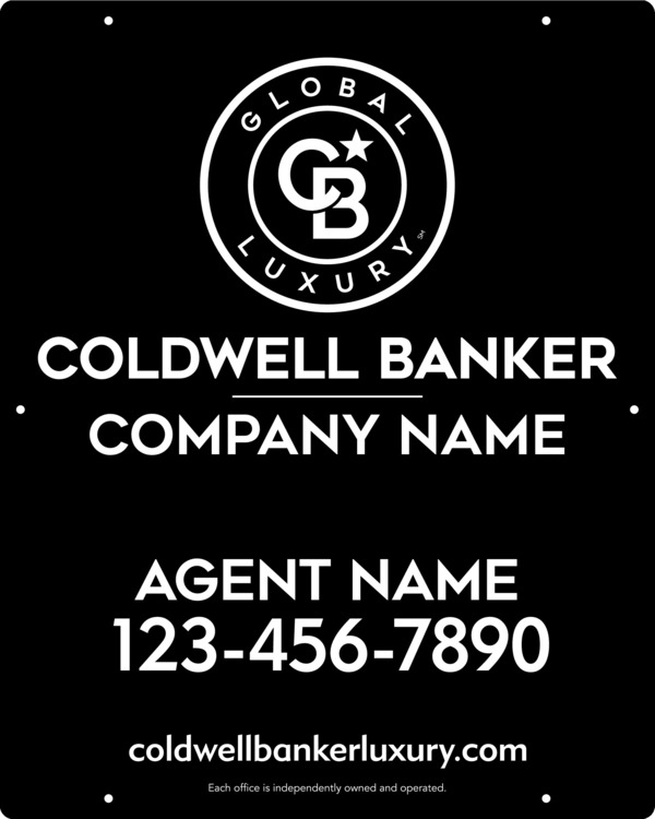 Reflective Agent Hanging Sign Panel, 30"H X 24"W, 3mm Aluminum Composite