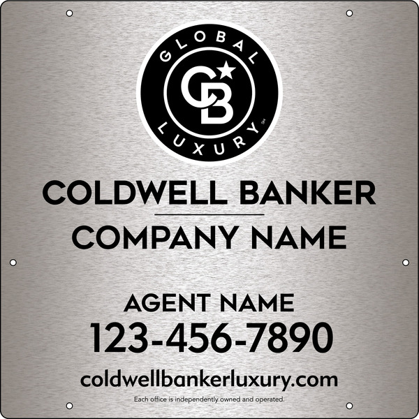 Agent Hanging Sign Panel, 24"H X 24"W, 3mm Brushed Aluminum Composite