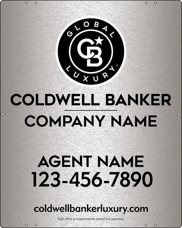 Agent Sign Panel, 30"H X 24"W, 3mm Brushed Aluminum Composite