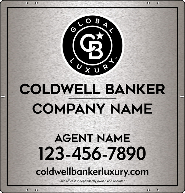 Agent Sign Panel, 25"H X 24"W, 3mm Brushed Aluminum Composite