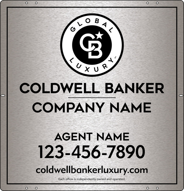 Agent Sign Panel, 25"H X 24"W, 3mm Brushed Aluminum Composite