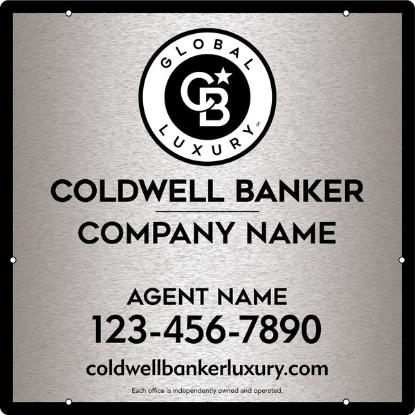 Agent Hanging Sign Panel, 24"H X 24"W, 3mm Brushed Aluminum Composite