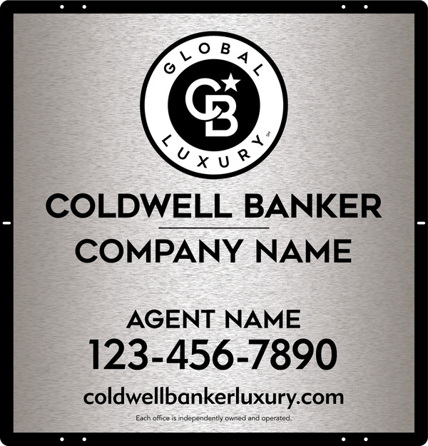 Agent Sign Panel, 25"H X 24"W, 3mm Brushed Aluminum Composite