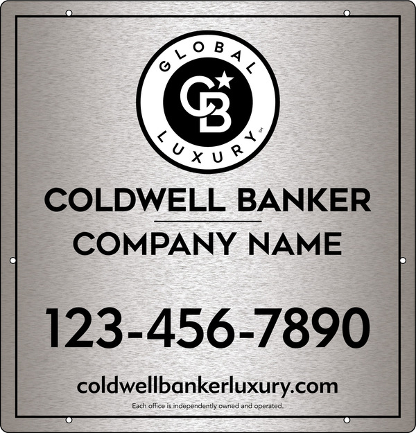 Office Hanging Sign Panel, 25"H X 24"W, 3mm Brushed Aluminum Composite