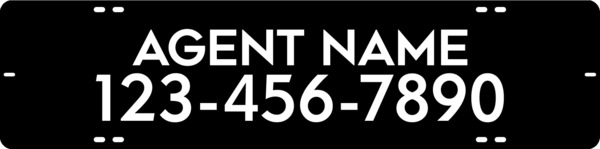 Agent Name Sign Rider, 6"H X 24"W, Steel