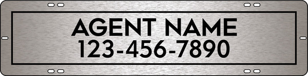 Agent Name Sign Rider, 6"H X 24"W, 3mm Brushed Aluminum Composite